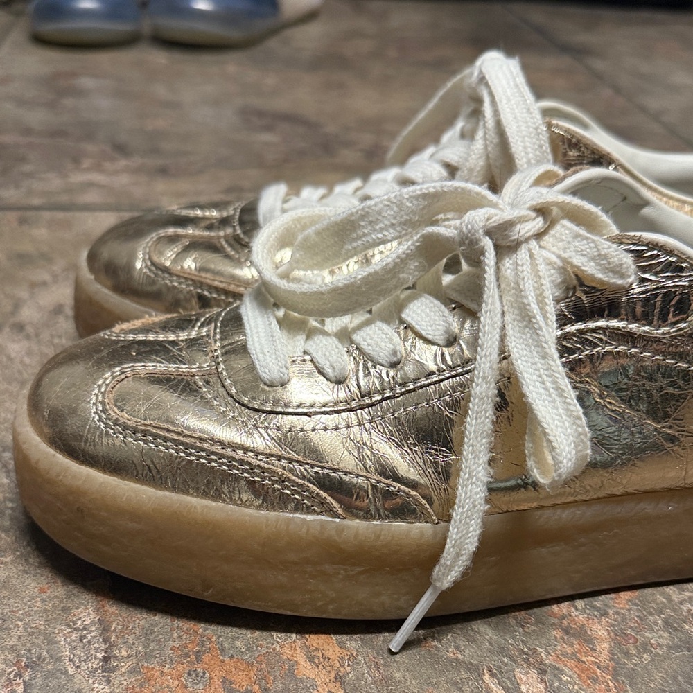 Steve Madden Metallic Gold Women's Sneakers - Picture 5 of 11
